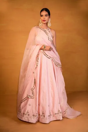 Baby pink anarkali set