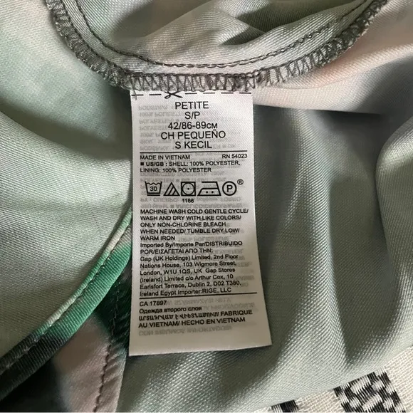 Banana Republic Marbled Satin Slip Midi Dress size Small Green Gray 70s Retro