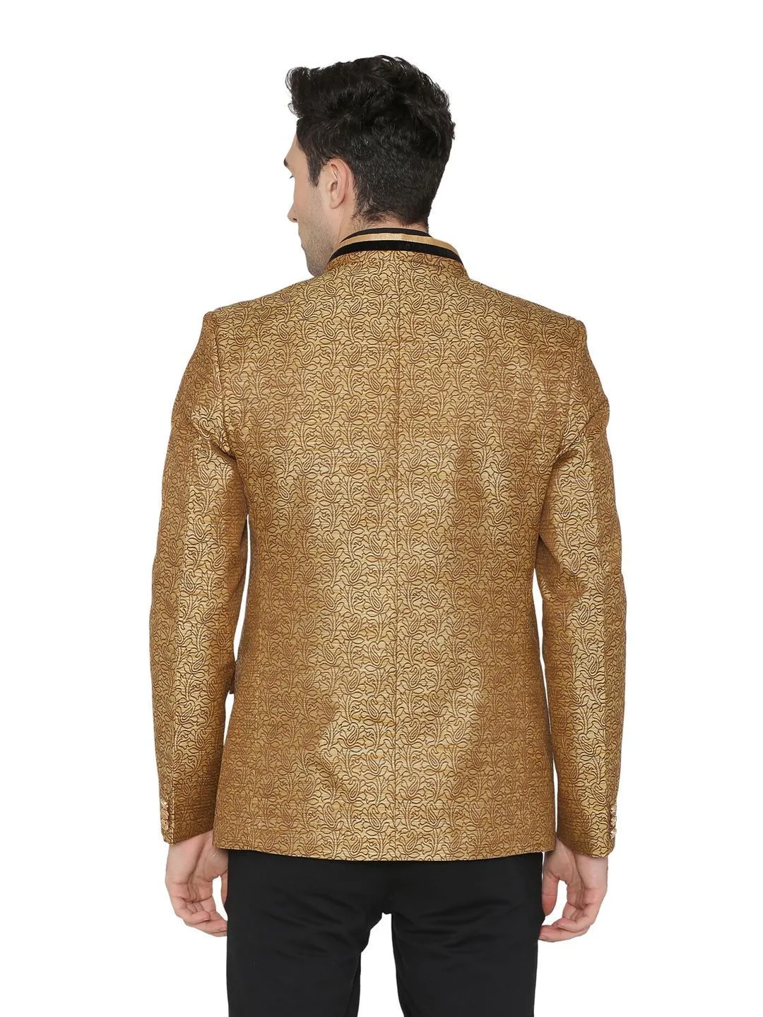 Banarasi Rayon Cotton Gold Bandhgala