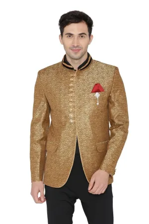 Banarasi Rayon Cotton Gold Bandhgala