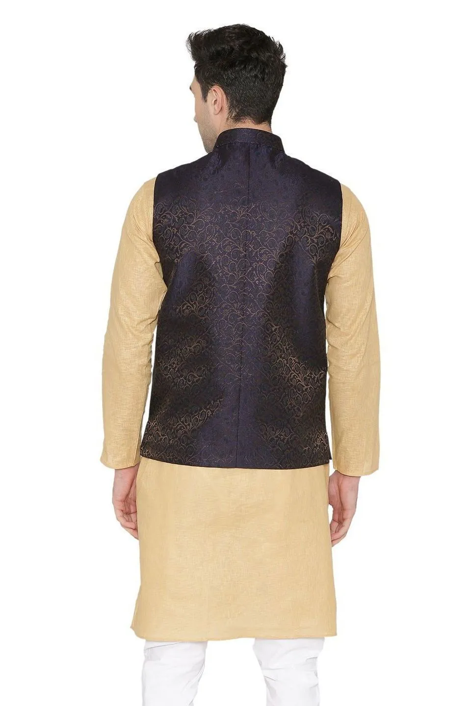 Banarasi Rayon Cotton Purple Modi Nehru Jacket