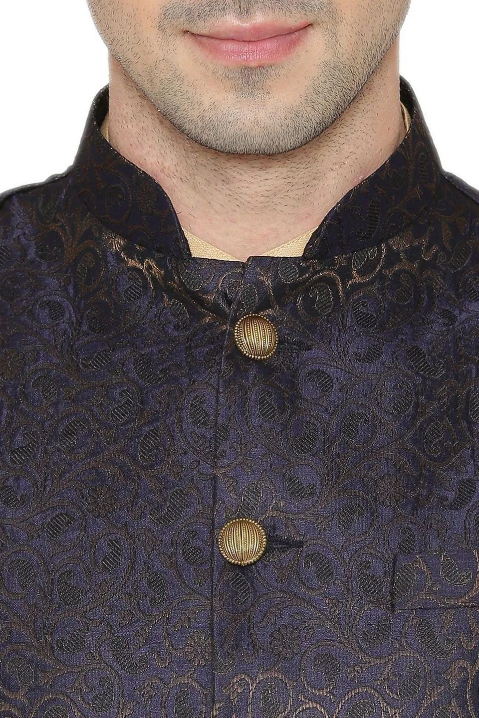 Banarasi Rayon Cotton Purple Modi Nehru Jacket