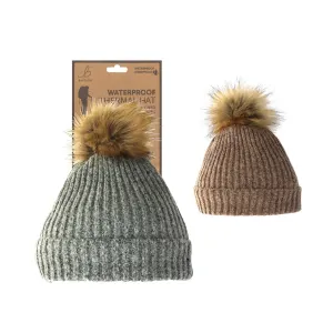 Bartleby Ladies Thermal Waterproof Sherpa Lined Bobble Hat