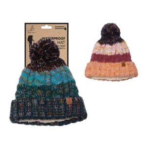 Bartleby Ladies Waterproof Sherpa Lined Bobble Hat