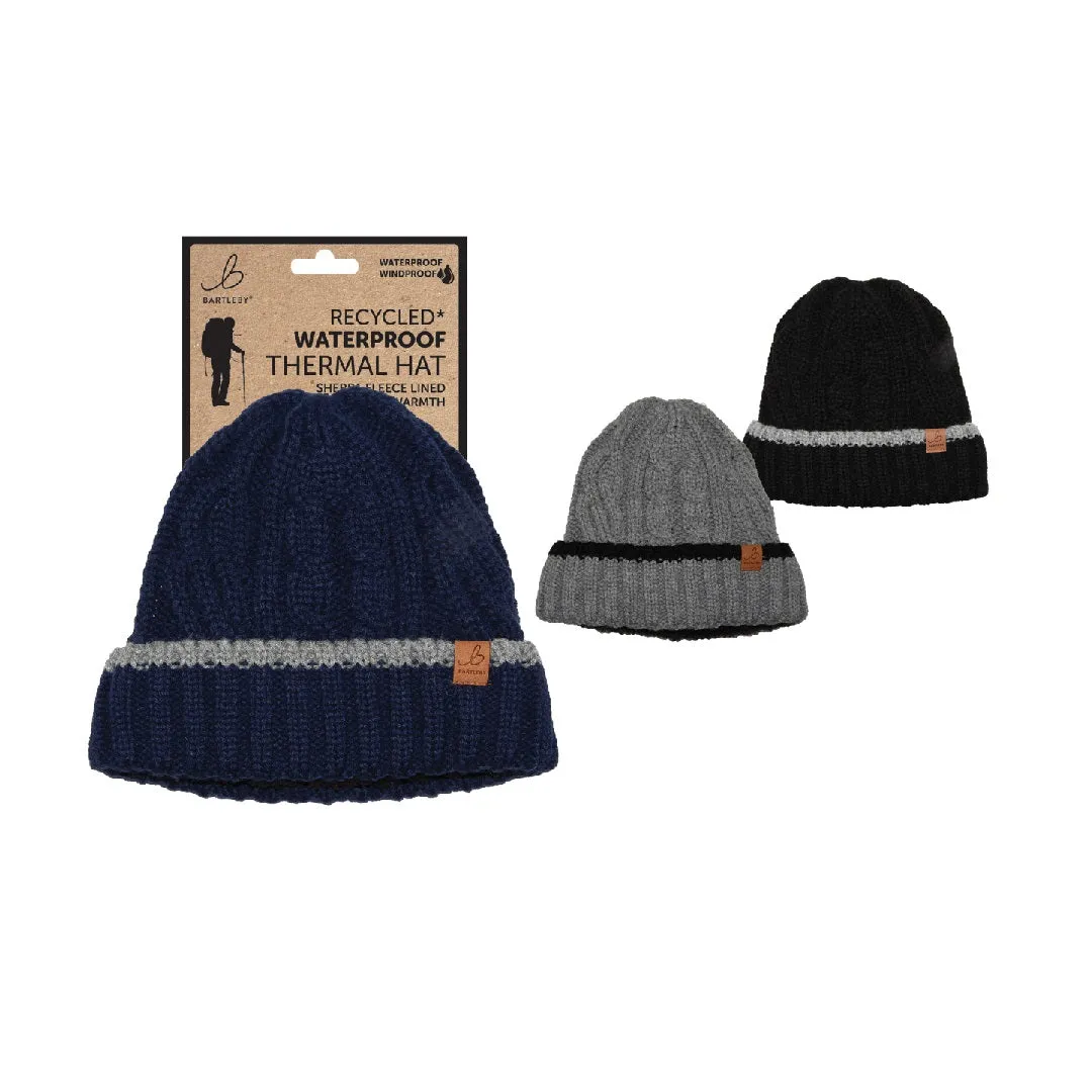Bartleby Sherpa Lined Waterproof Cable Knit Hat