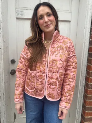 Be Mine Quilted Jacket: Blush Mix