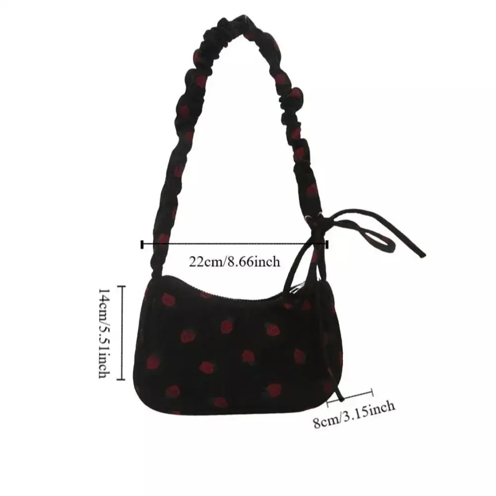 ✨Berry Sweet Corduroy Tote 🍓🌈 - Trendy Y2K Large Capacity Shoulder Bag for Stylish Girls! 👜💕