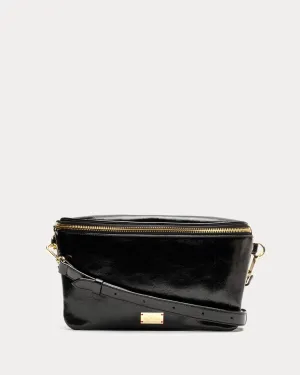 Billie Sling Bag - Crinkled Leather Black