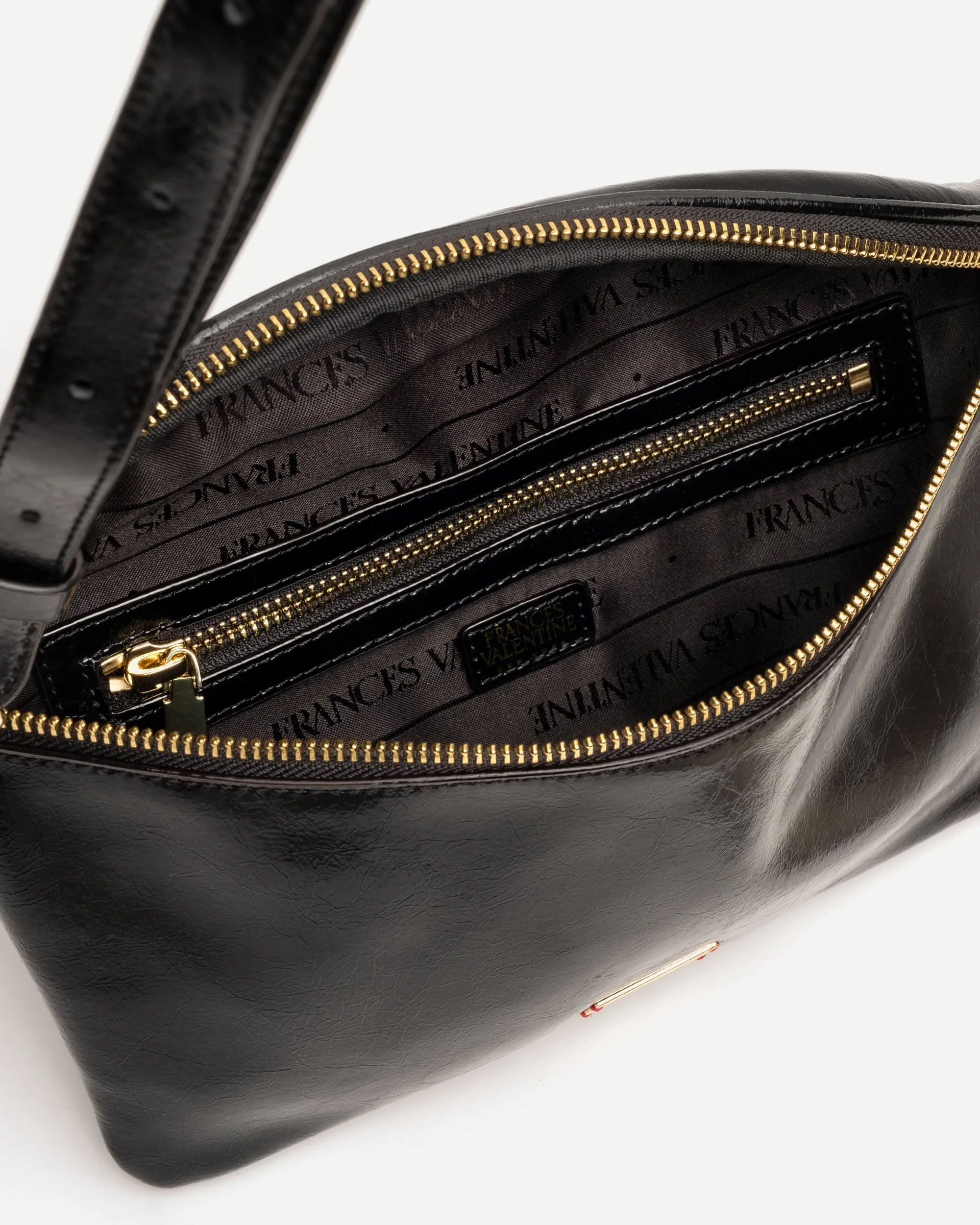 Billie Sling Bag - Crinkled Leather Black