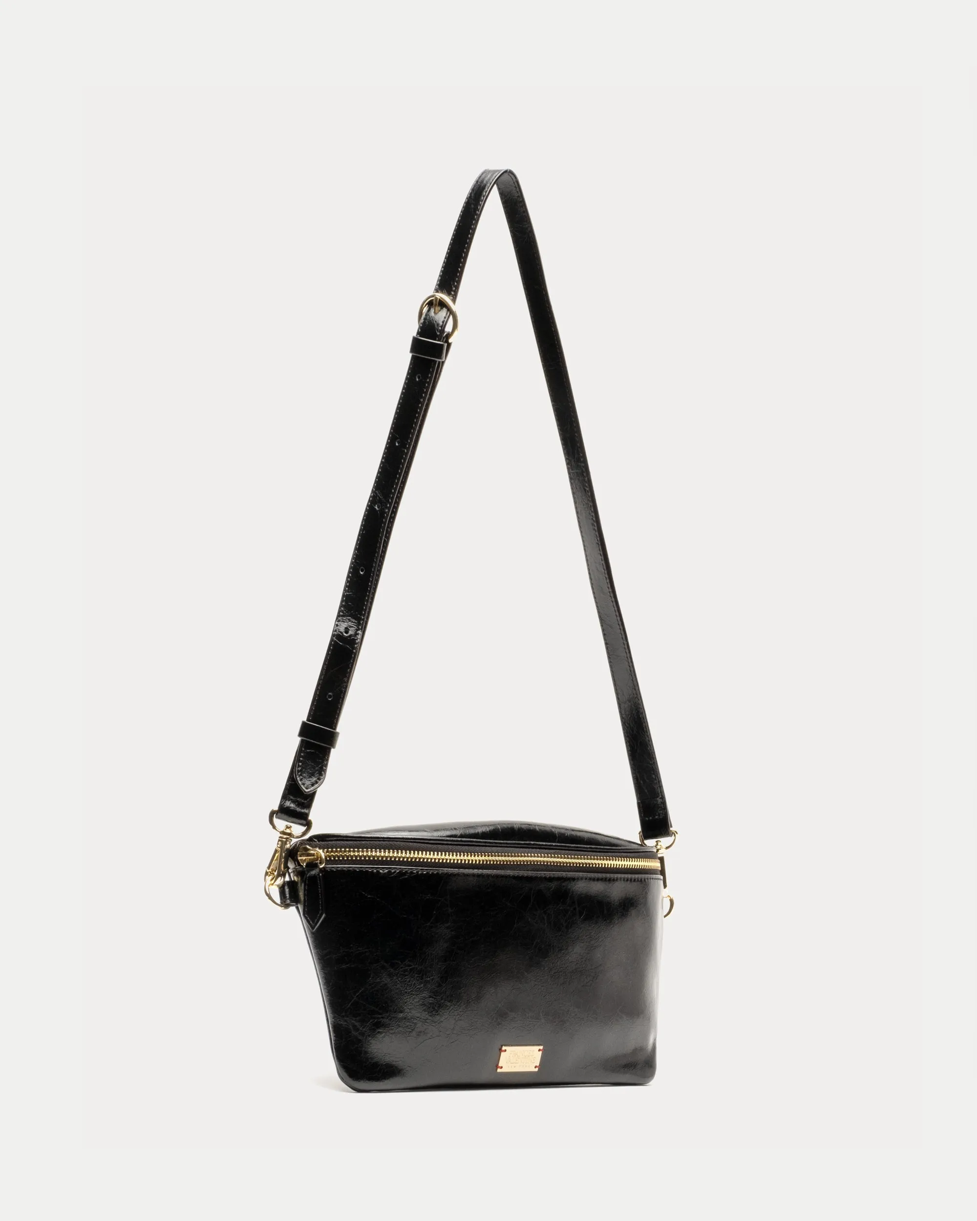Billie Sling Bag - Crinkled Leather Black