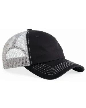 Black Distressed Trucker Hat