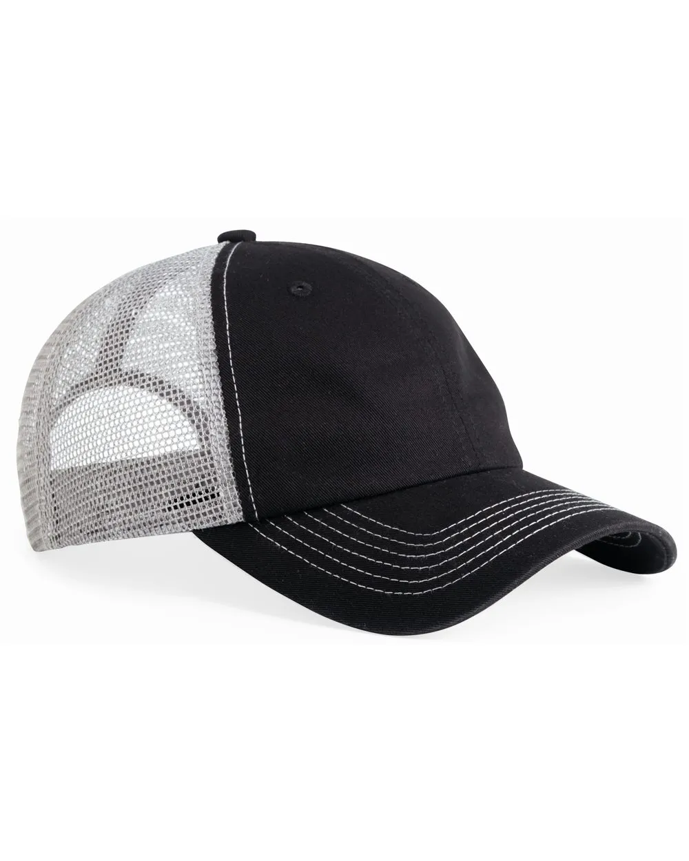 Black Distressed Trucker Hat