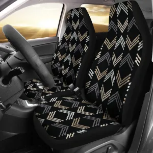 Black, Gray, Tan, White and Beige Car Seat Covers Boho Ethnic Style Pattern