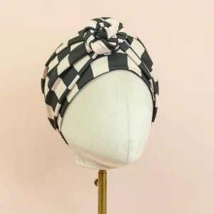 Black Ivory Checker Wrap Headband