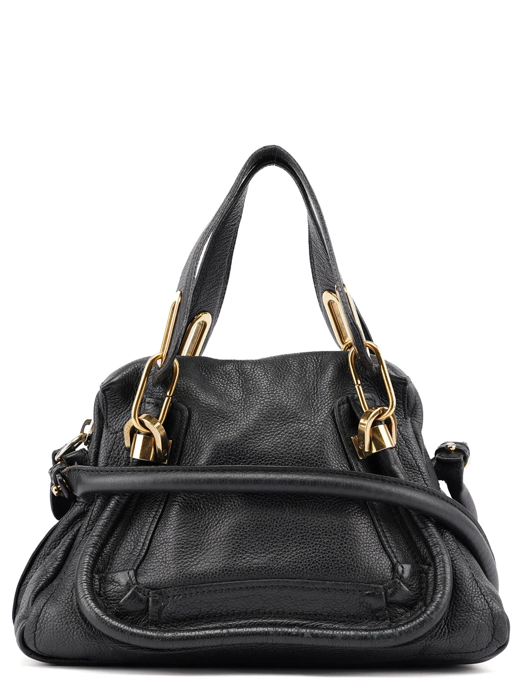 Black Leather Paraty 2-Way Shoulder Bag