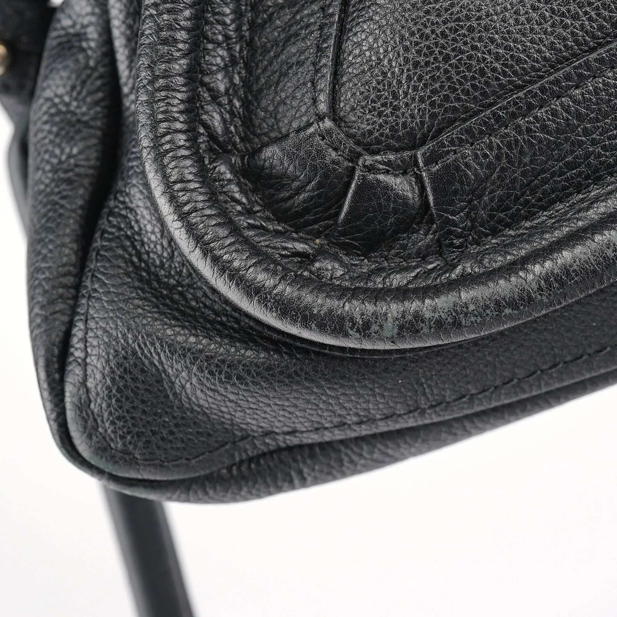 Black Leather Paraty 2-Way Shoulder Bag
