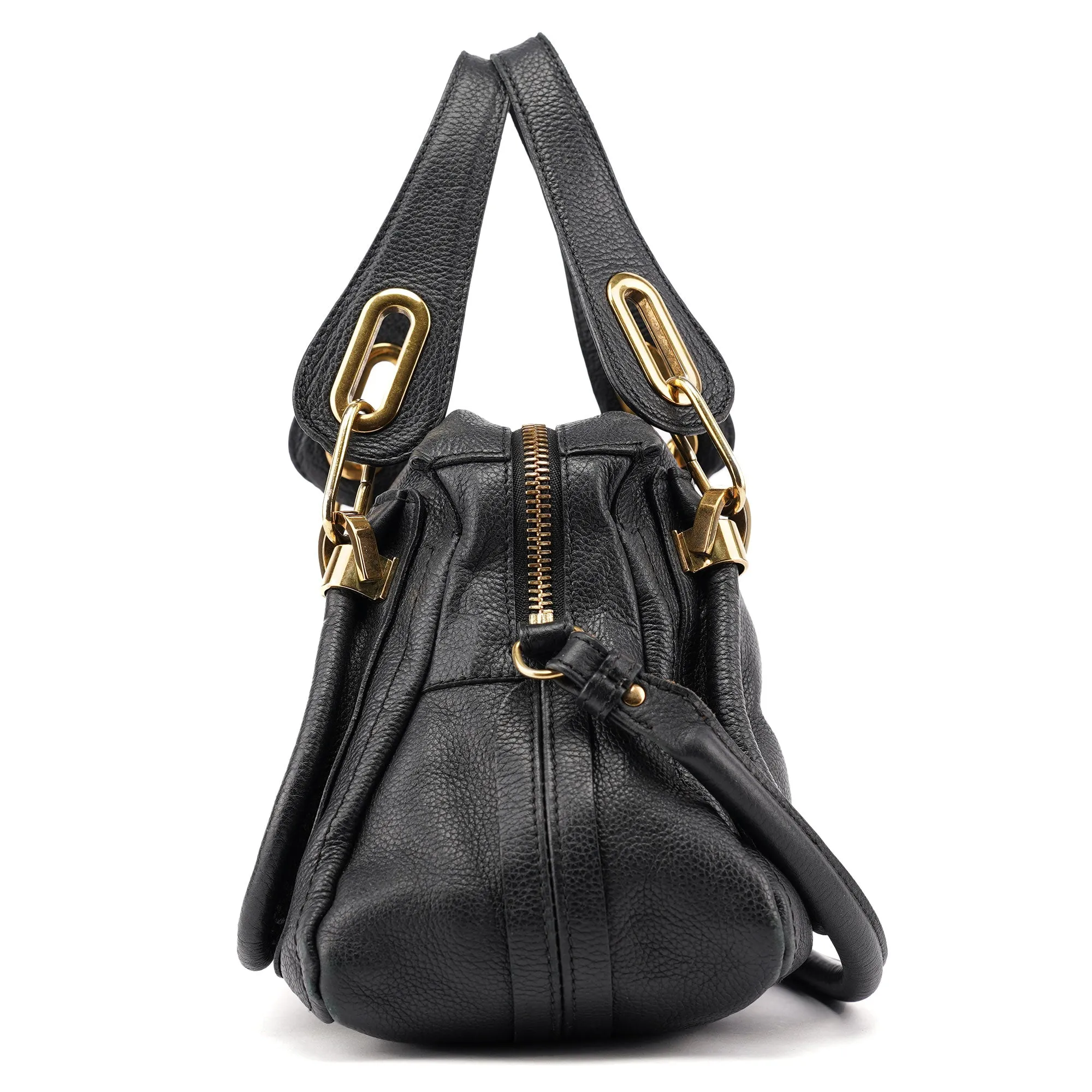 Black Leather Paraty 2-Way Shoulder Bag