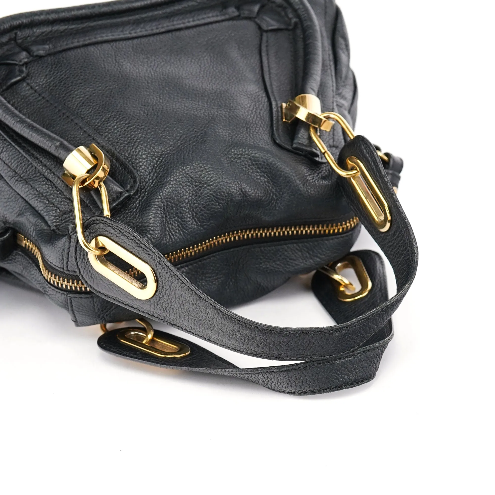 Black Leather Paraty 2-Way Shoulder Bag