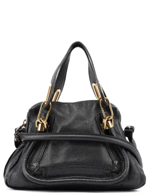 Black Leather Paraty 2-Way Shoulder Bag