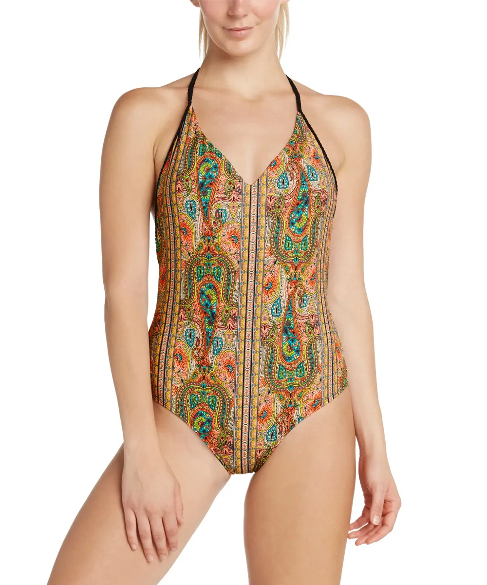 Black Moonstone T-Strap Swimsuit