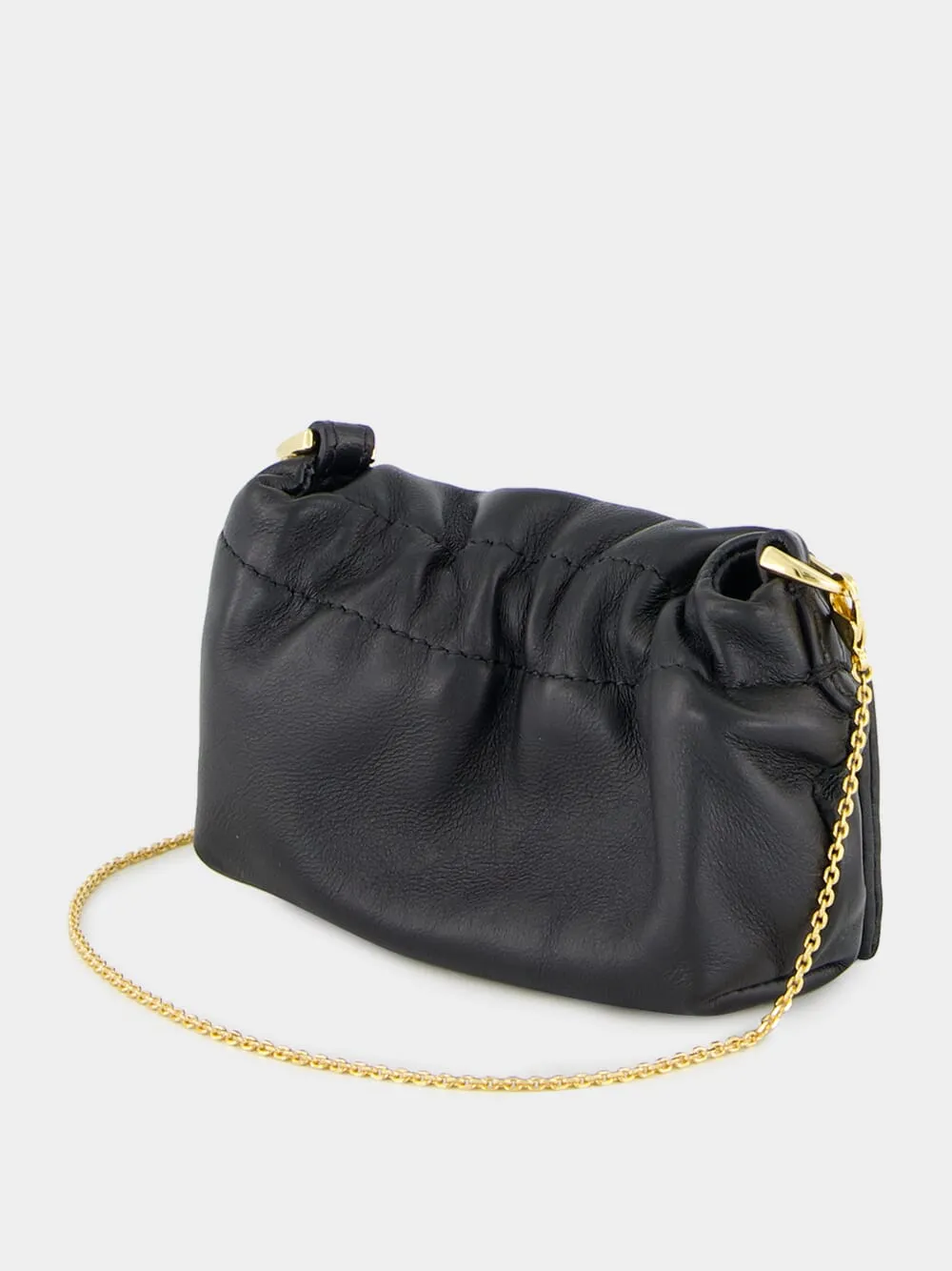 Black Nano Mamma Baguette Leather Bag