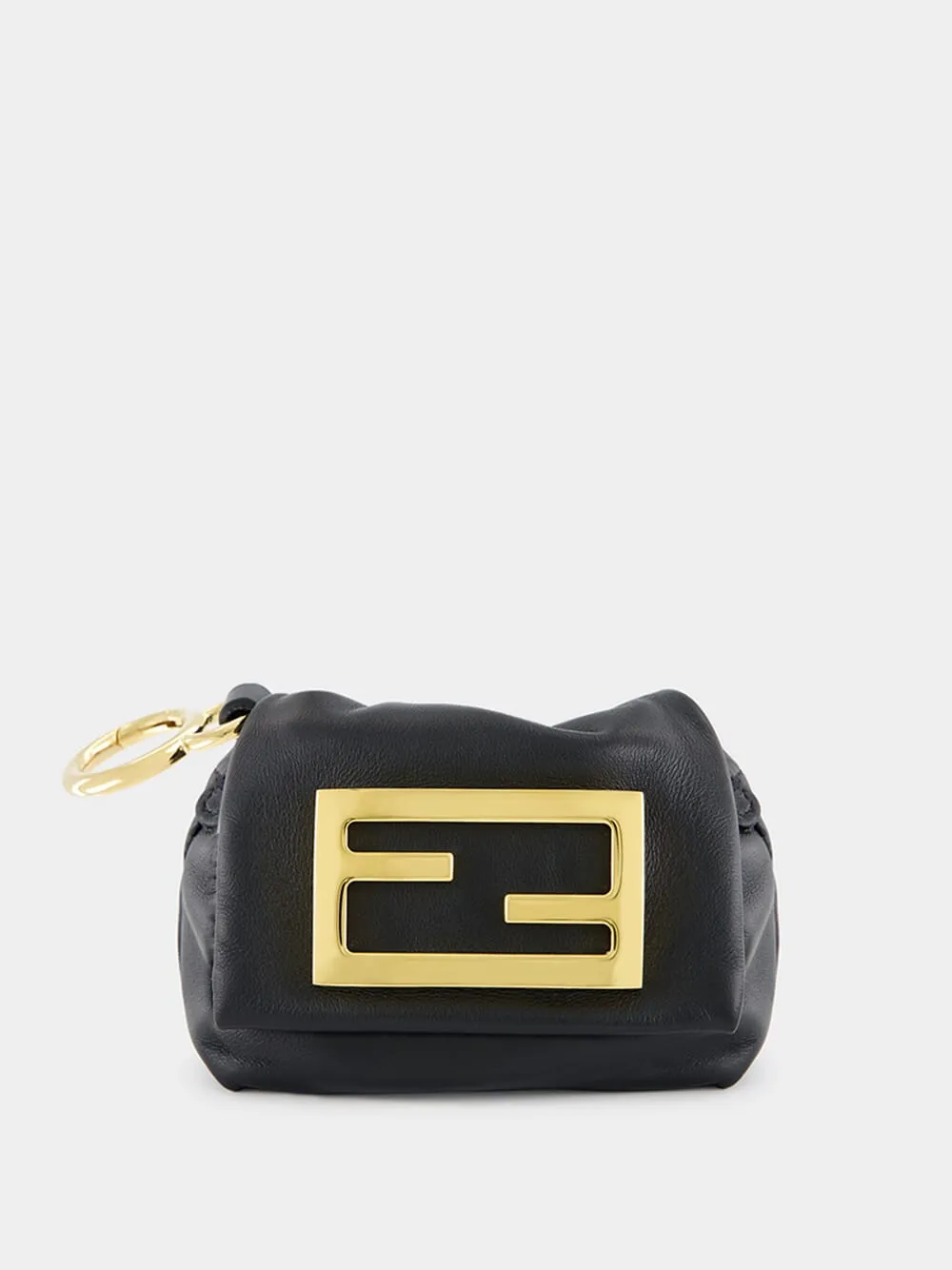 Black Nano Mamma Baguette Leather Bag