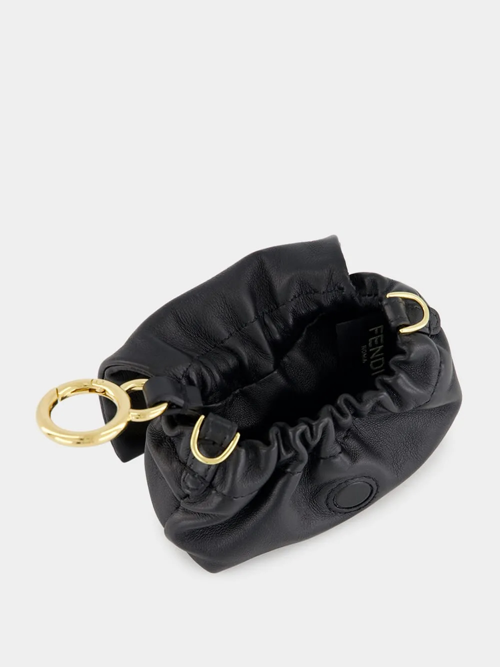 Black Nano Mamma Baguette Leather Bag