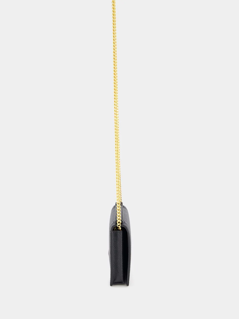 Black VLogo Signature Grainy Calfskin Wallet