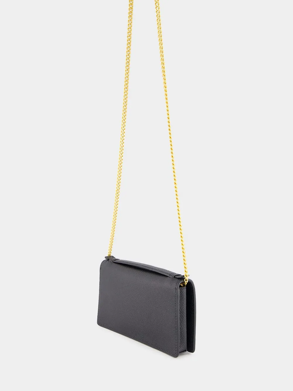 Black VLogo Signature Grainy Calfskin Wallet