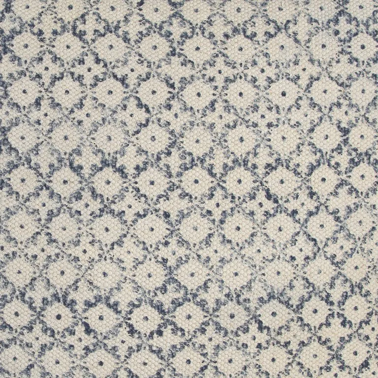 Blue Beige Distressed Block Throw Pillow
