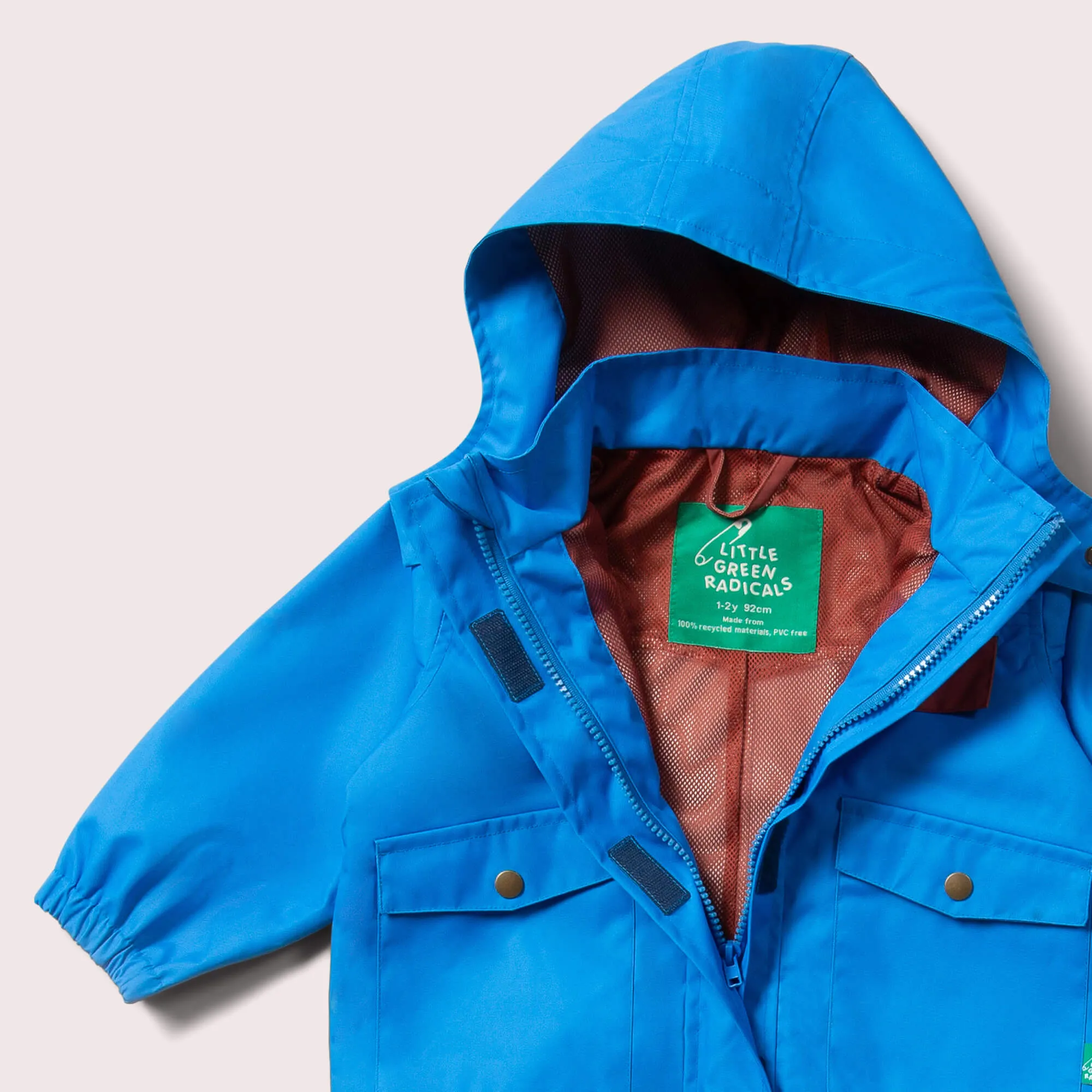Blue Recycled Waterproof Parka Raincoat