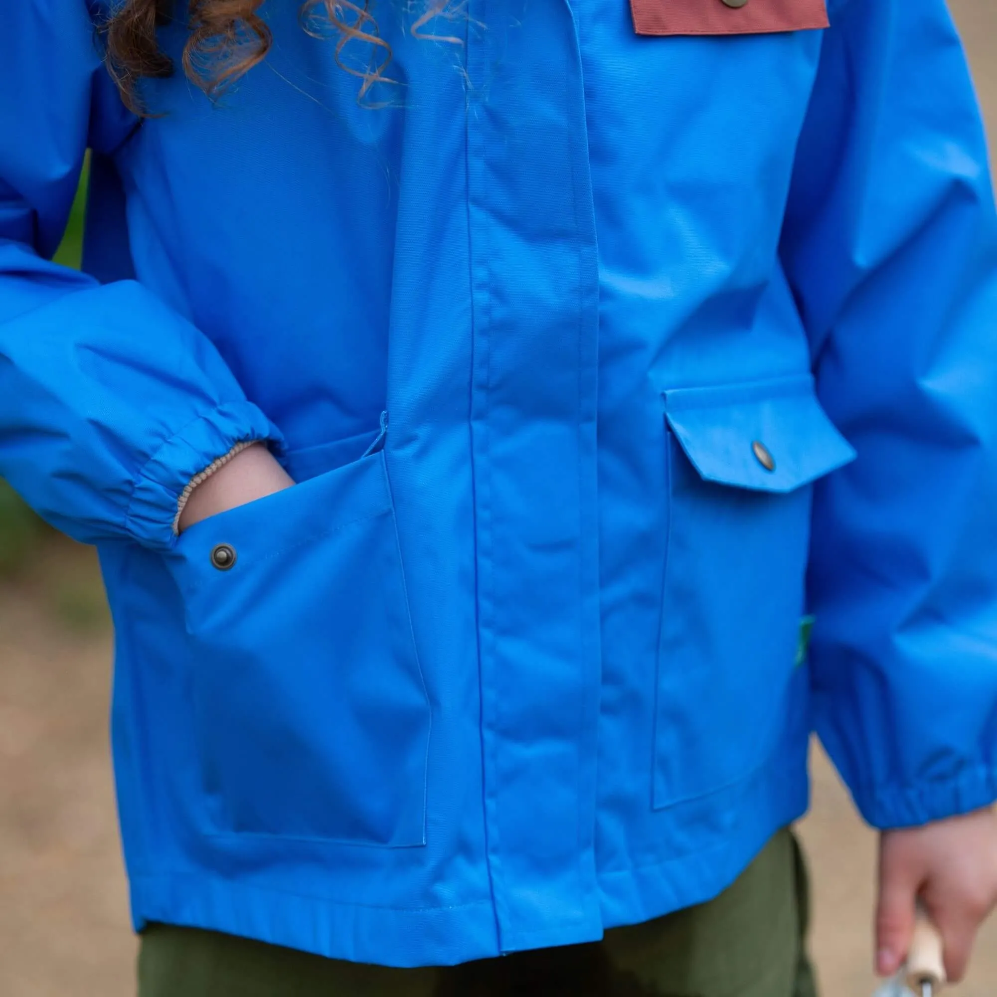 Blue Recycled Waterproof Parka Raincoat