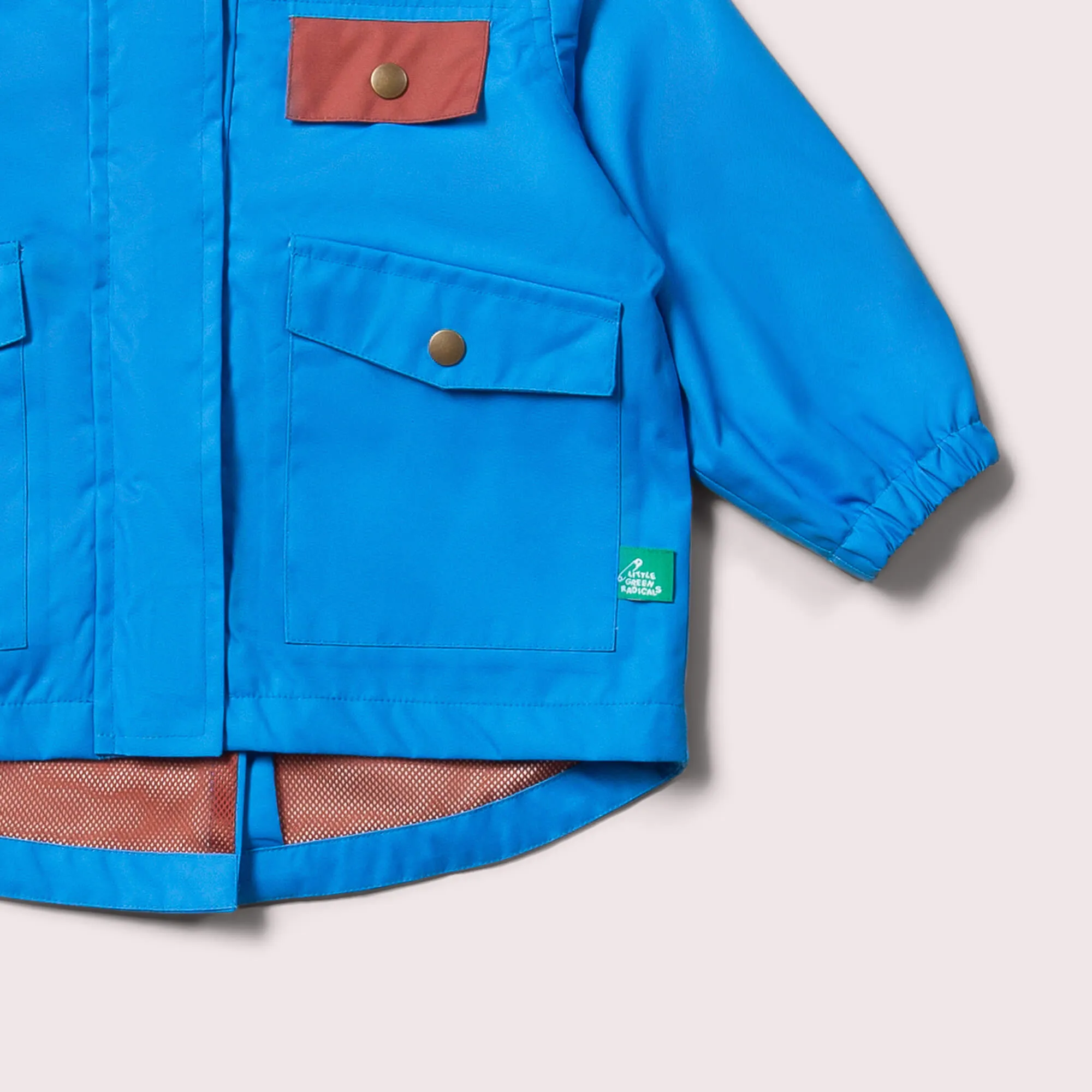 Blue Recycled Waterproof Parka Raincoat