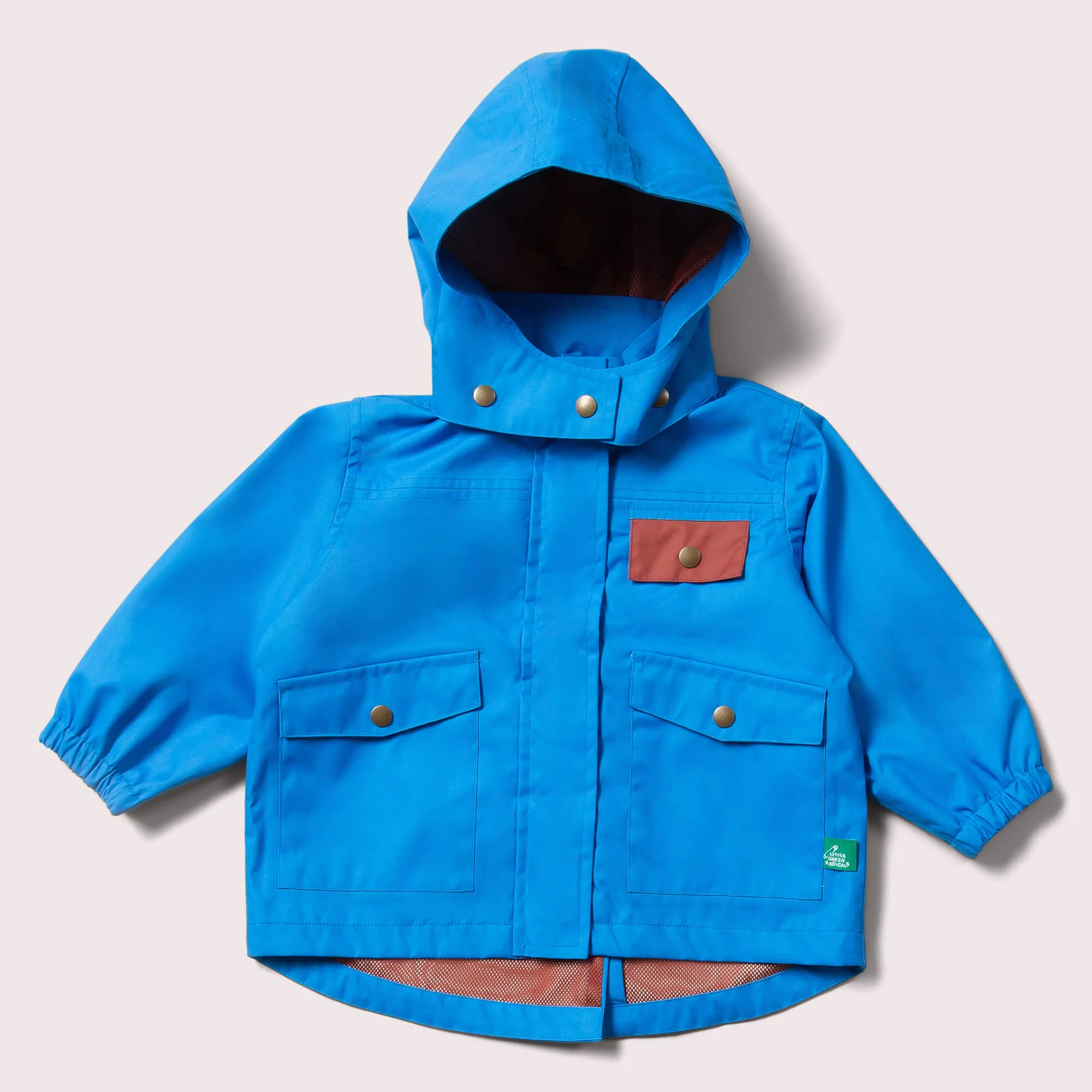 Blue Recycled Waterproof Parka Raincoat