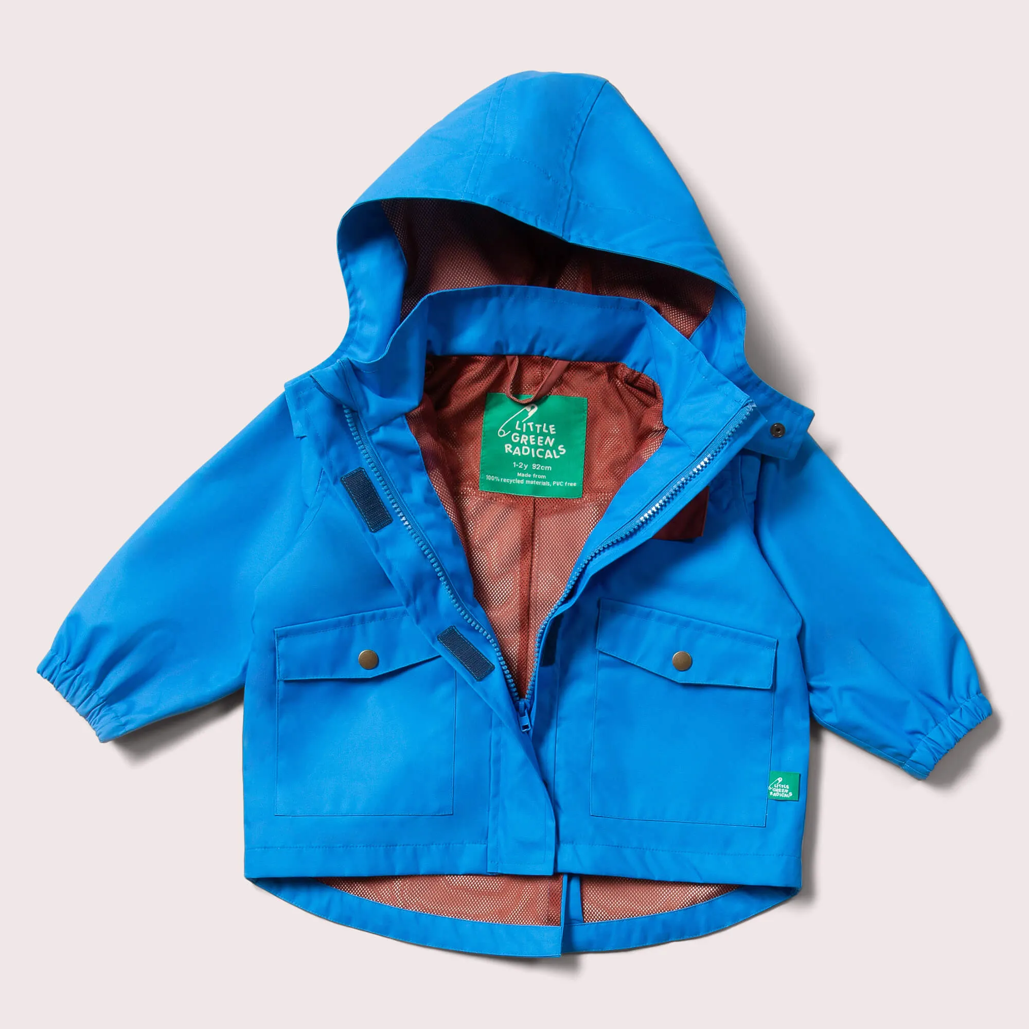 Blue Recycled Waterproof Parka Raincoat
