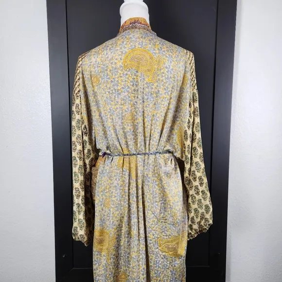 Bohemian Kimono Robe Eco-Friendly Guru For Life Midi Length OS