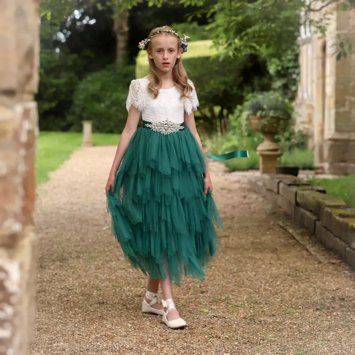 Bohemian Princess Dress - Hunter Green