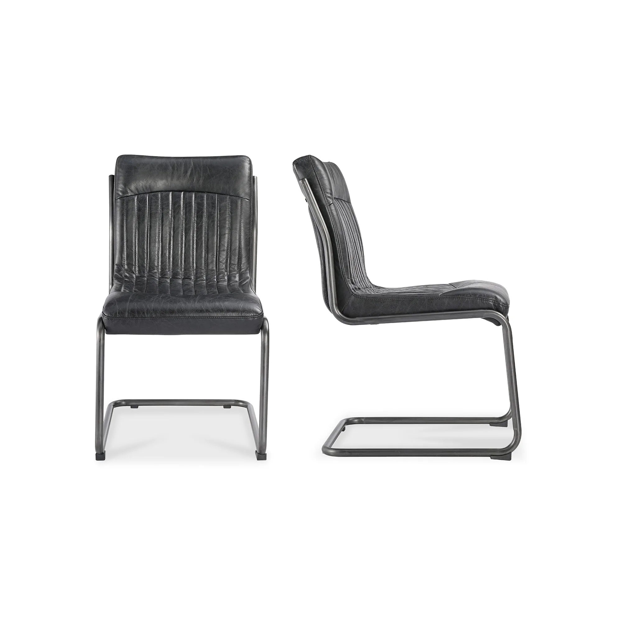 Bold Iron & Distressed Leather Dining Duo