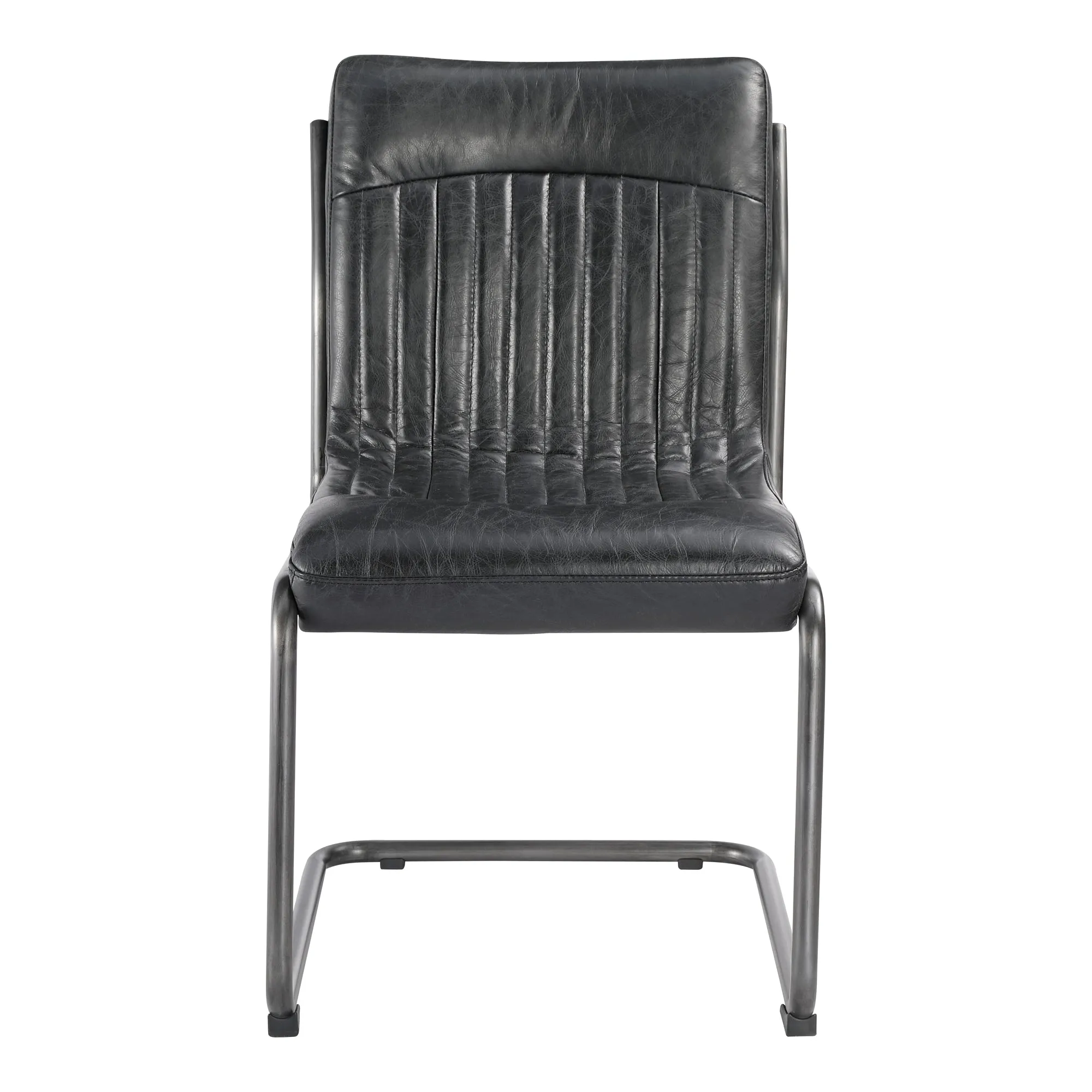 Bold Iron & Distressed Leather Dining Duo