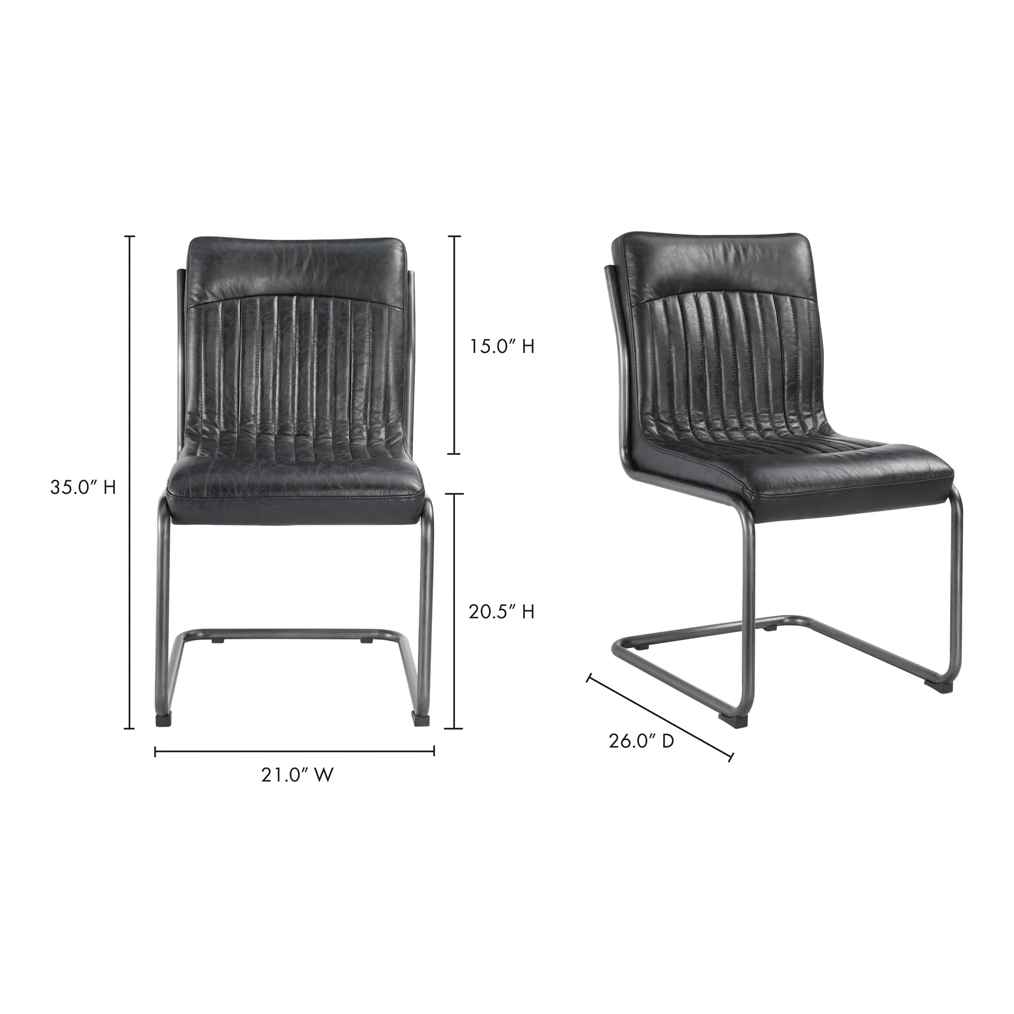 Bold Iron & Distressed Leather Dining Duo