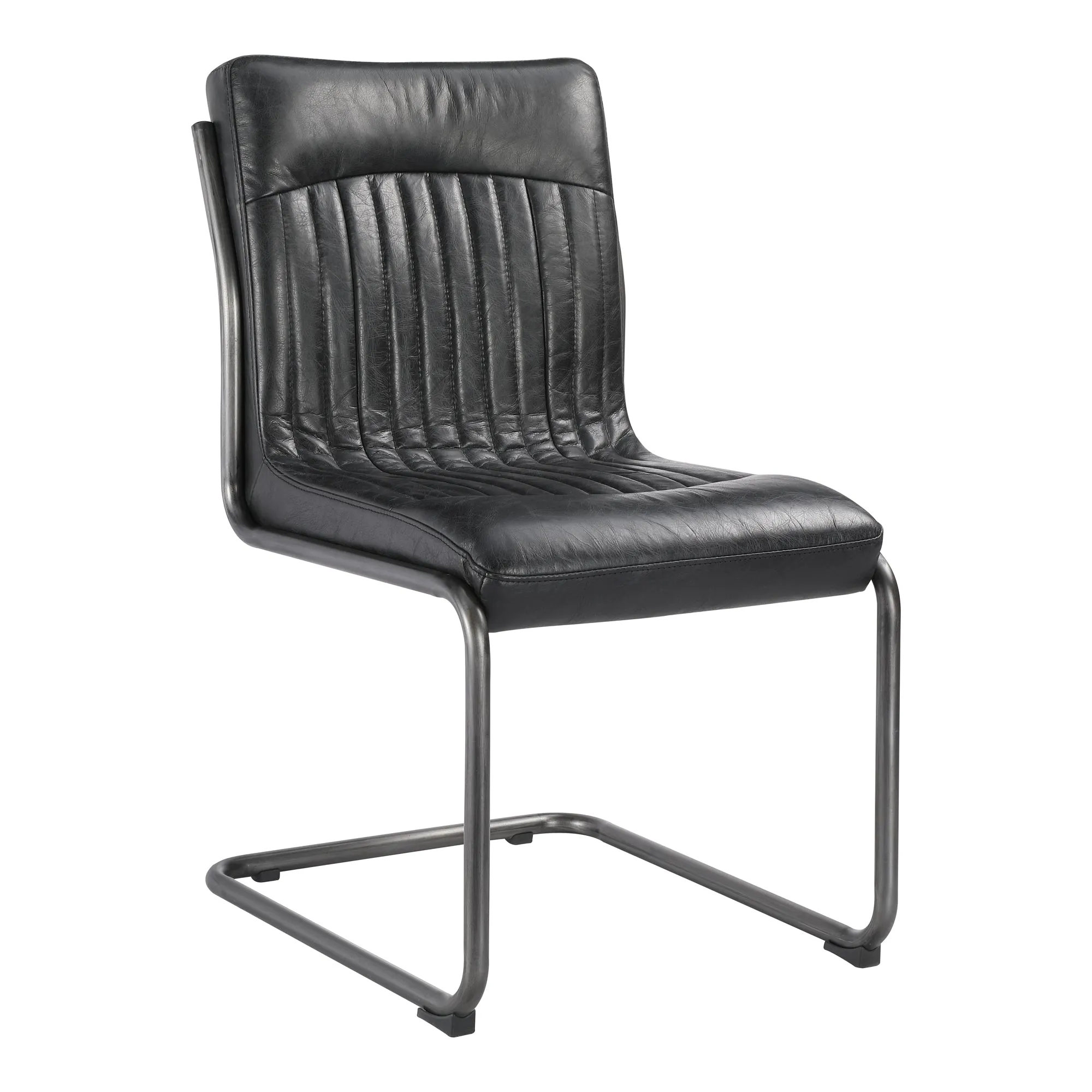 Bold Iron & Distressed Leather Dining Duo