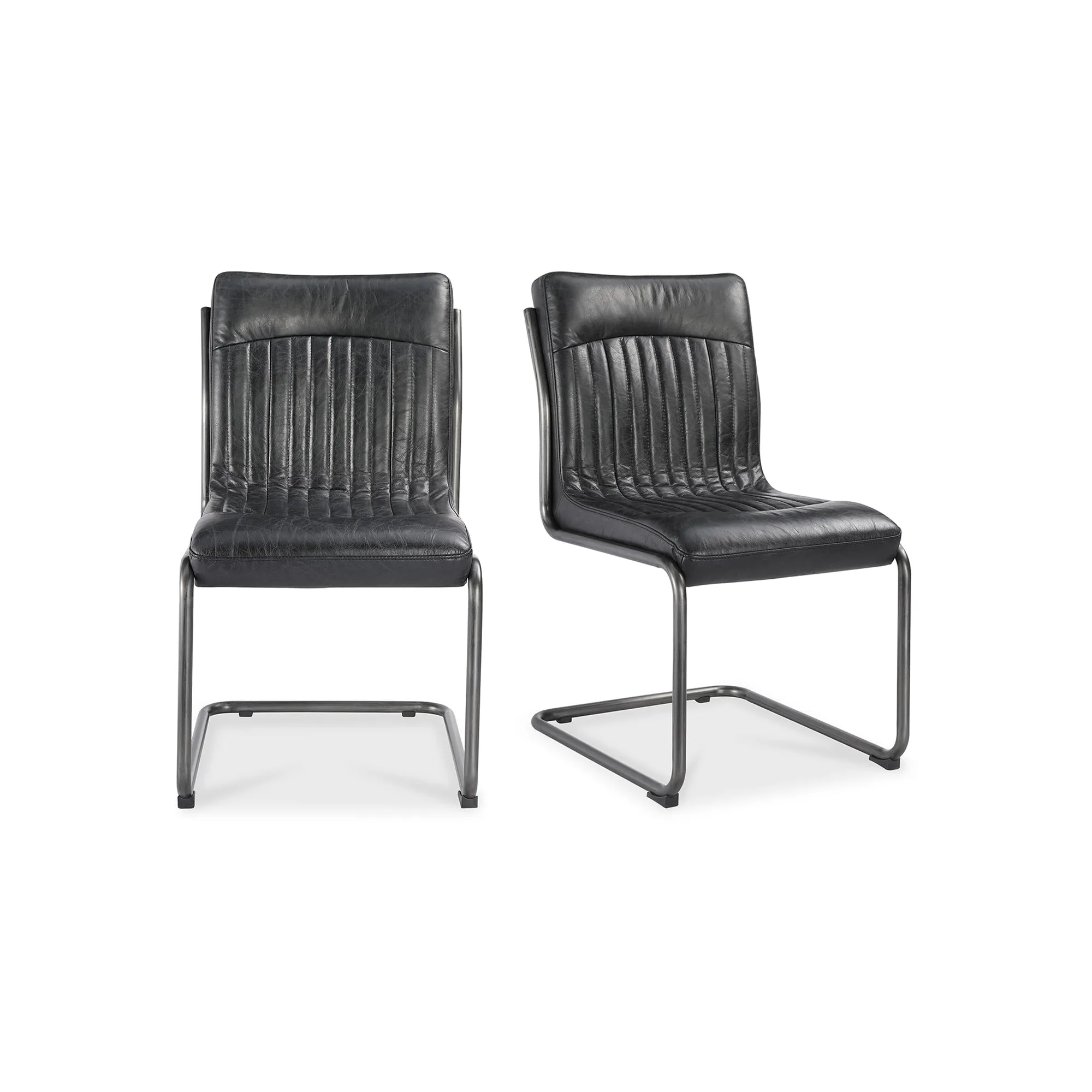 Bold Iron & Distressed Leather Dining Duo