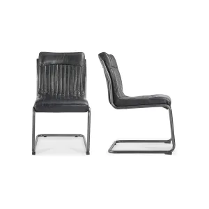 Bold Iron & Distressed Leather Dining Duo