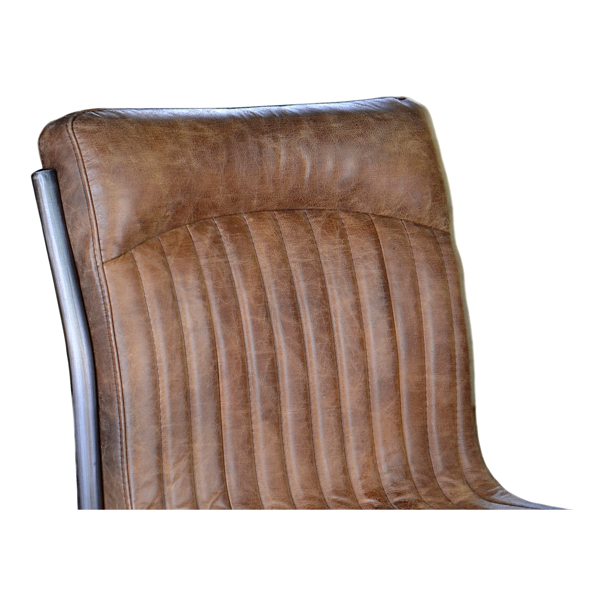 Bold Iron & Distressed Leather Dining Duo