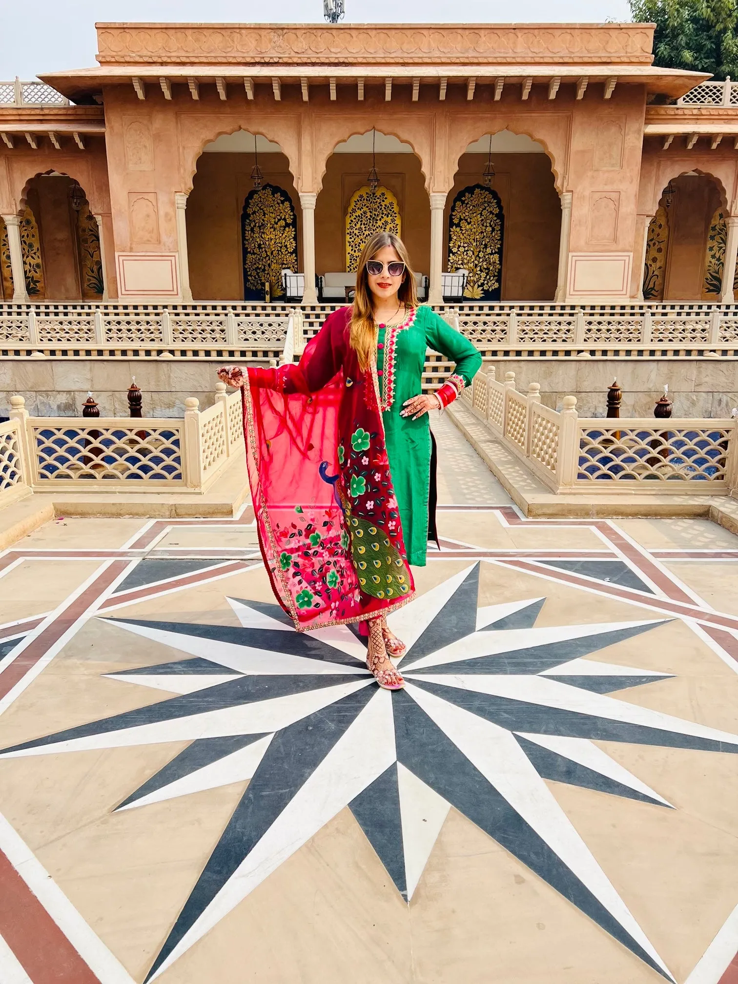 Bottle Green Embroidered Suit