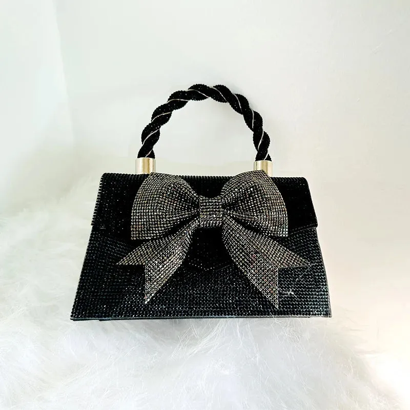 Bow Bag Purse For Womens Luxury Designer Handbag Elegant And Versatile Evening Party Bags Purse For Womens Luxury Rhinestone Bag