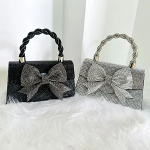 Bow Bag Purse For Womens Luxury Designer Handbag Elegant And Versatile Evening Party Bags Purse For Womens Luxury Rhinestone Bag