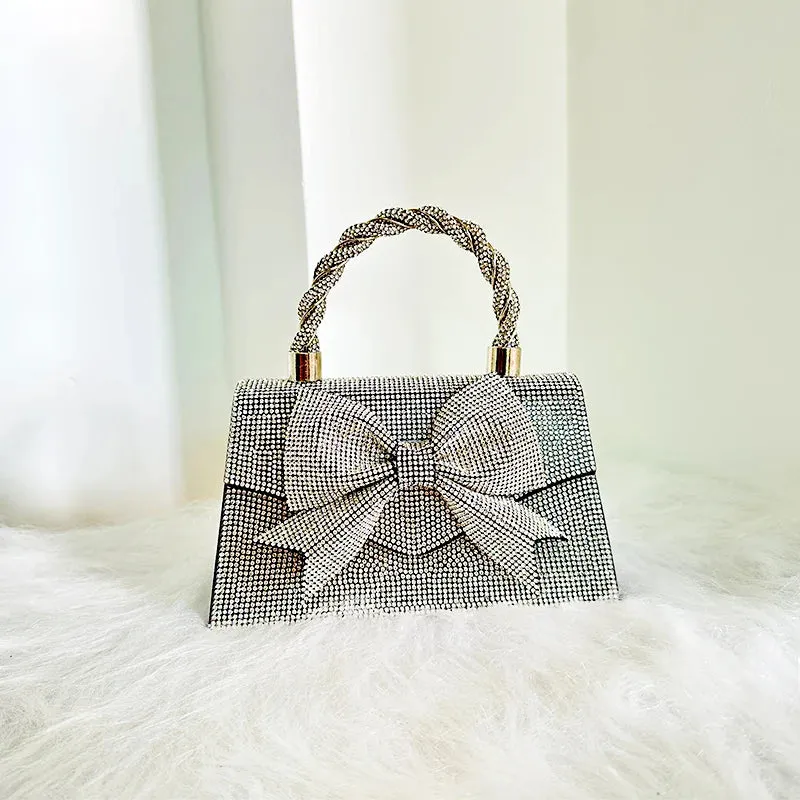 Bow Bag Purse For Womens Luxury Designer Handbag Elegant And Versatile Evening Party Bags Purse For Womens Luxury Rhinestone Bag