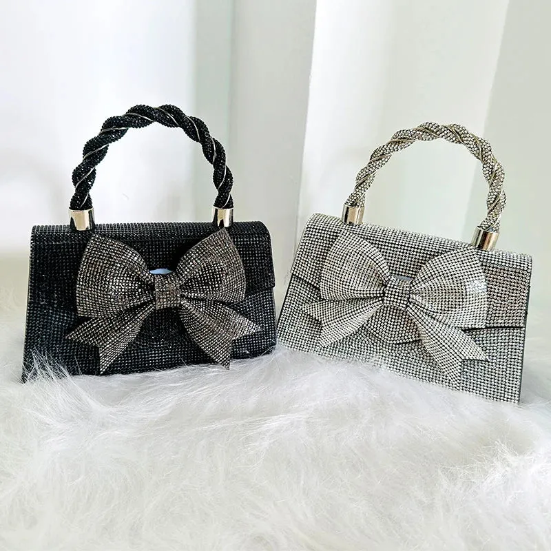 Bow Bag Purse For Womens Luxury Designer Handbag Elegant And Versatile Evening Party Bags Purse For Womens Luxury Rhinestone Bag