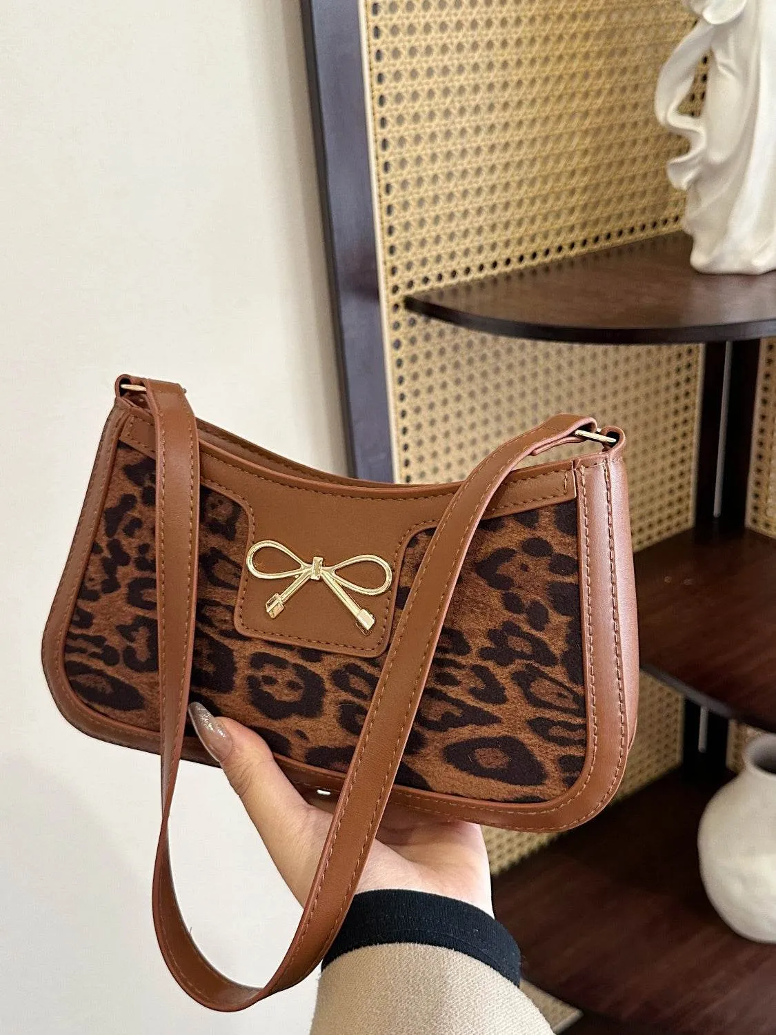 Bow Leopard Handbag